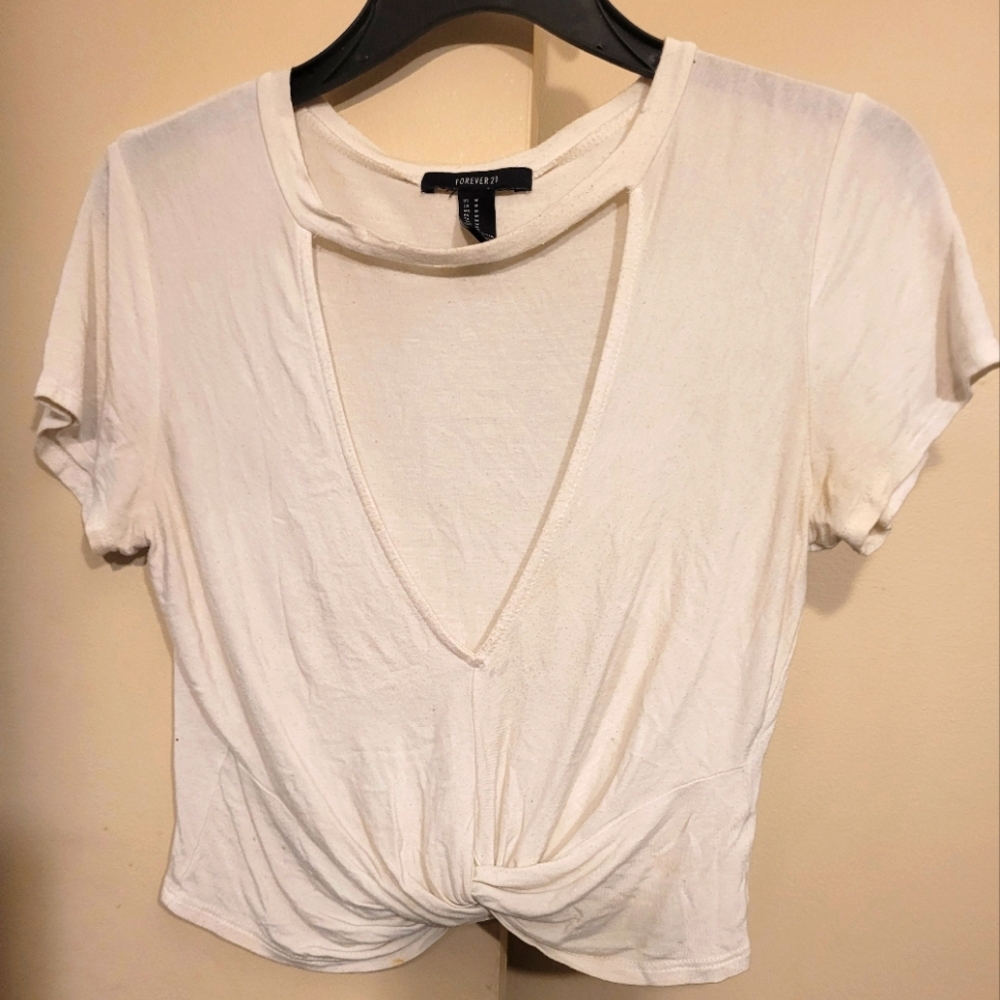 Forever 21 Cream Crop Top